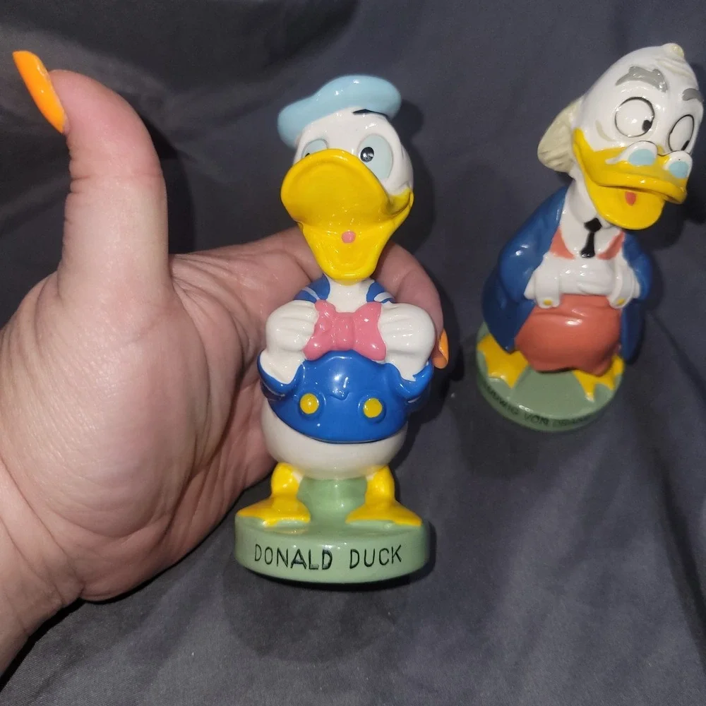 Vintage Walt Disney Donald Duck & Ludwig Von Drake Salt & Pepper Shakers 1961